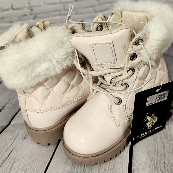 US Polo Little Girls Pink Boots NEW Sz 5 - Picture 1 of 4
